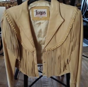New leather fringe jacket with matching boots